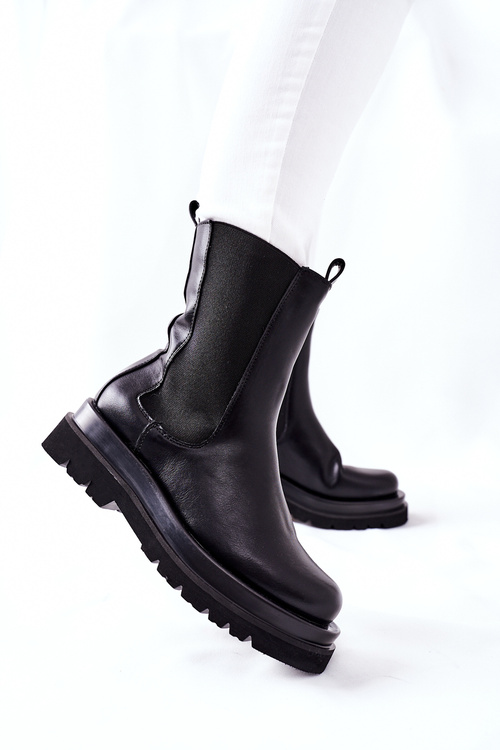 Women's High Chelsea Boots Black Belive