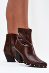 Women's Cowboy Boots Made of Eco Leather with Heel Brown Abrielle