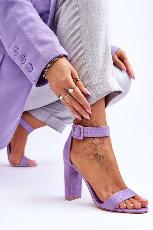 Suede High Heels Sandals Violet Jacqueline