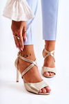 Fashionable Sandals On A High Heel Shiny Gold Loressa