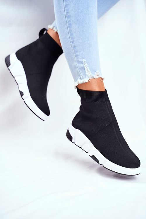 Women’s Sport Shoes With a Sock Black Time To Rock