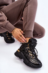 Women's Insulated Sports Boots Lace-Up Trappers Black Bastini