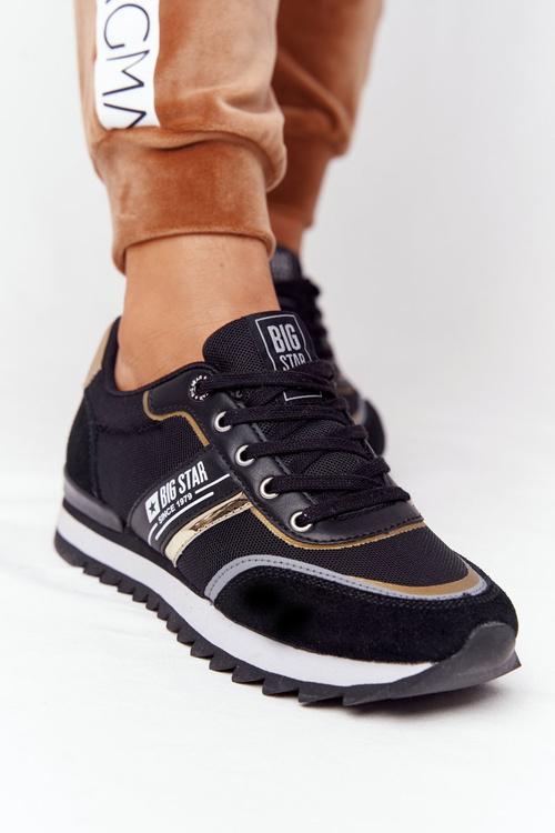 Women's Sneakers Memory Foam Big Star HH274272 Black-Gold