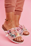 Women's Slides With Flowers Pink Enrissa 