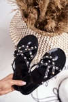 Rubber flip flops studded with rhinestones Havana