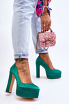 Fashionable High Heel Pumps Green Hayden