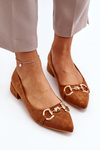Suede Ballerina Flats with Pointed Toe Camel Ethere
