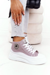 Women's High Sneakers On A Platform Grey Nice Girl