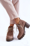 Women's Suede Boots Tied Bright brown Marianne