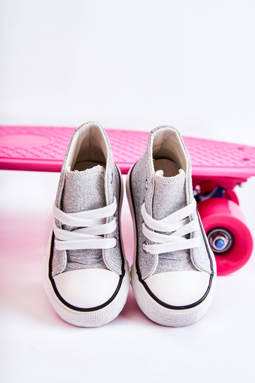 Children's High Sneakers Silver Catrina
