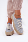 Womens Platform Sneakers With Weaving Lee Cooper LCW-25-02-3284 Light Beige