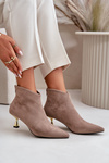 Women's Stiletto Boots Eco Suede Dark Beige Terlena