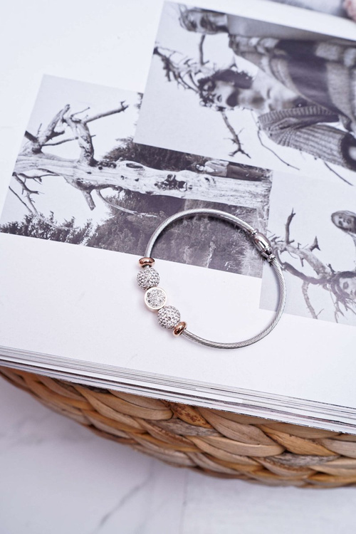 Women's Bracelet With Zircons Pink Gold Orteas