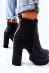 High stiletto leather boots Black Diomice