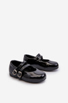 Black Patent Leather Children's Ballerina Flats with Straps Margenis