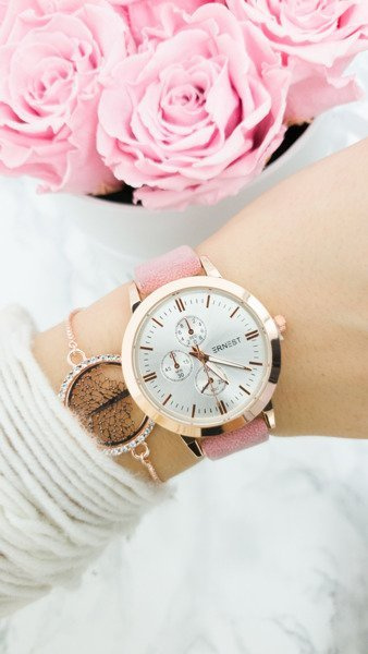 Ladies' Watch Ernest Darsi Pink Suede