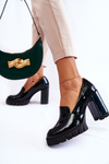 Fashionable Lacquered Pumps On A Massive Platform Green Margott