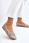 Baleriny Ażurowe Modne Złote Thiago