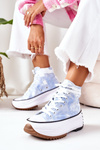 Sneakers On A Platform Blue With A Tie-Dye Effect Electric Love