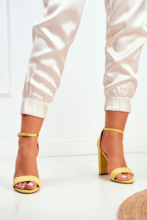Women's Stiletto Sandals Suede Yellow Anastasie