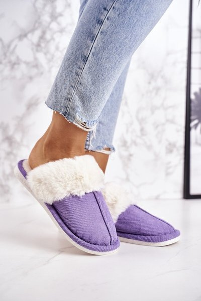 Women's Slippers With Fur Purple Homely