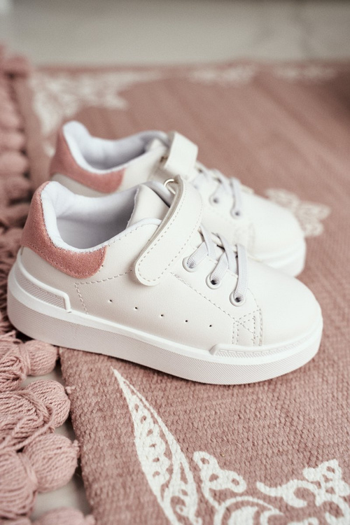 Dziecięce Sportowe Buty Sneakersy Biało-Różowe Bilbo