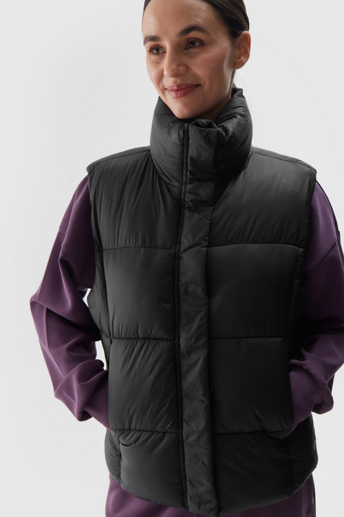 Padded Sleeveless Jacket With Synthetic Filling Black 4F 4FWAW24TVJAF140-20S