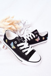 Children's Sneakers With Butterflies Black Fairytale