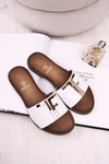 Women's Classic Leather Slippers White Adele