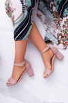 Pink Women's Stiletto Sandals Suede NewGenua