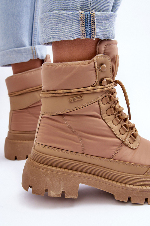 Women's Trapper Boots Warm On Platform And Flat Heels Big Star MM274340 Beige