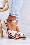 Women's Sandals On Wedge Beige Veenus