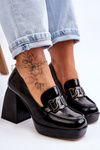 Leather Pumps On Massive Heels Black Maximo