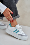 Damskie Sneakersy Skórzane Platforma Białe Zazoo N1068S8