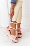 Braided Wedge Sandals Pink Graciosa