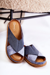 Leather Profiled Slippers Maciejka 04986-17 Blue