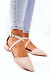 Leather Stiletto low-heeled pumps Beige Giovanna
