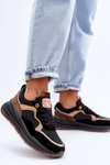 Fashionable Leather Women's Sports Shoes Black Calarene