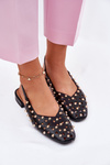 Embellished Ballet Flats On A Flat Heel Black Nilarisela