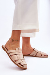 Women's Striped Slippers Light beige Reyna 