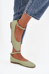 Women's Ballerinas With Strap And Clasp Green Janelor