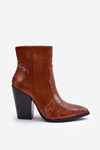 Women's Leather Cowboy Boots Brown Fiorene