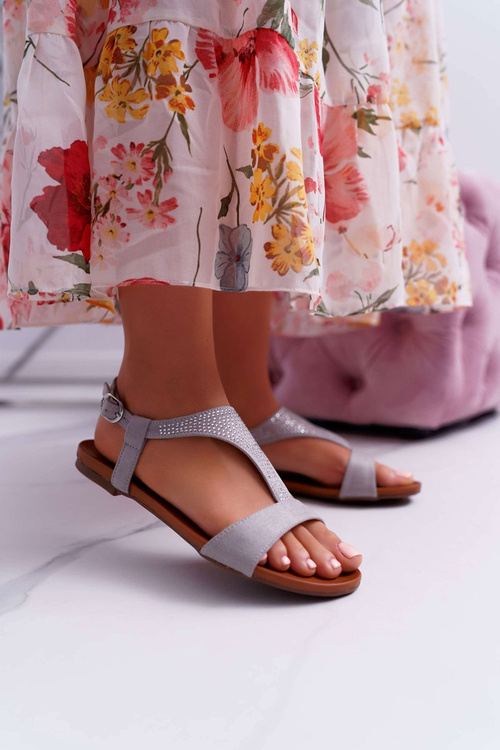 Women's Flat Sandals Grey Sorsano