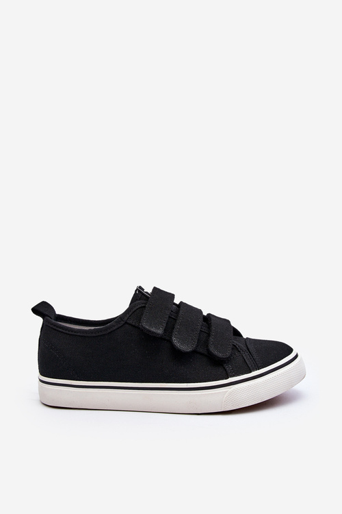 Children's Low Velcro Sneakers Black Dilan