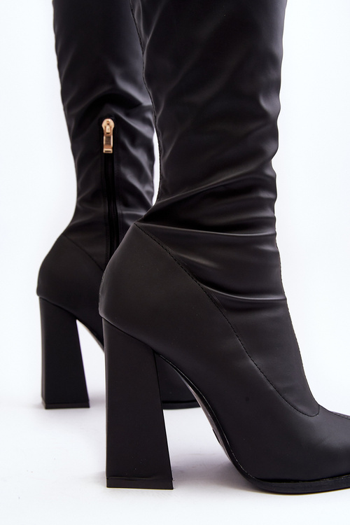 Women's High Heel Black Boots Rishabh