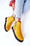 Platform Suede Lace-up Booties Yellow Nessa