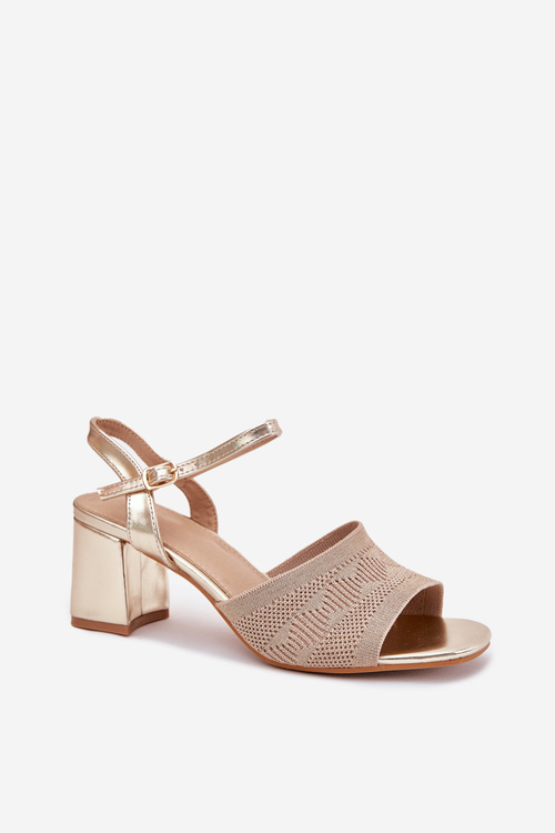 Women's Sandals With Block Heel Gold Sarena