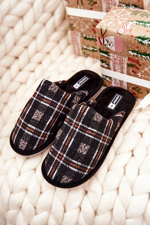 Men's Padded Grille Slippers Black Whisper