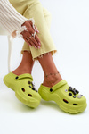Foam Women's Lightweight Flip Flops on Chunky Sole Lime Matirra