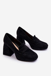 Suede Pumps On A Chunky Heel And Platform Black Adriel
